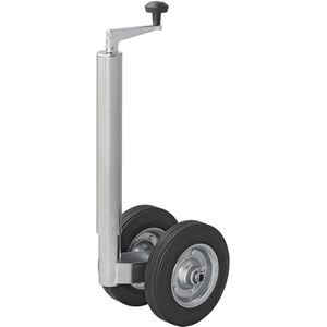 Pro Plus Neuswiel Ø 48 mm voor Aanhanger - Dubbel Wiel - Metalen Velg - Rubberband - Ø 200 x 50 mm