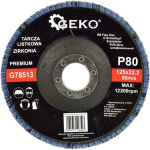 GEKO Zirconia schuurdisc - 125 mm - Grit 80 - Zelfslijpend - Hittebestendig - 10 stuks