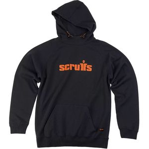 Scruffs capuchontrui - katoenrijk - gevoerde capuchon en kangoeroezak - maat XL - zwart - voor koud weer