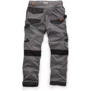 Scruffs Werkbroek holsterzakken - maat 52 K - polyester/katoen - kniezakken, versterkt zitvlak, elastisch - donkergrijs - bouw