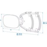 ProPlus - Opzetspiegel - Uitschuifbare Lengte 37,5-41 cm - E-gekeurd - Vlak Glas