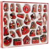 Ruhhy - Set van 30 Houten Kersthangers - Rustiek - Hout