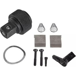 GEKO Reparatieset voor ratelsleutel - gereedschapsstaal - vervangt ratelmechanisme - 12,7 mm aandrijfvierkant - zilvergrijs - 10-delig - voor werkplaats