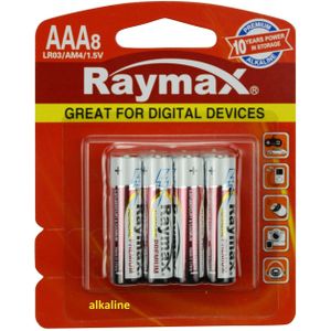 Raymax AAA Batterijen - LR03 - Alkaline - 8 Stuks