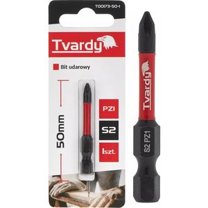 Tvardy Impact bit - PZ1 Pozidriv - 50mm - S2 staal - Magnetische punt