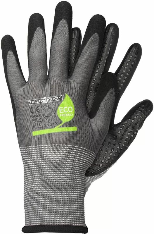 Talen Tools - Werkhandschoenen - Gerecycled Polyester - Nitrilcoating - Maat XL