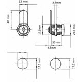 Silverline Nokvergrendeling - Lockerslot - Brievenbusslot - 32 mm - 10 stuks