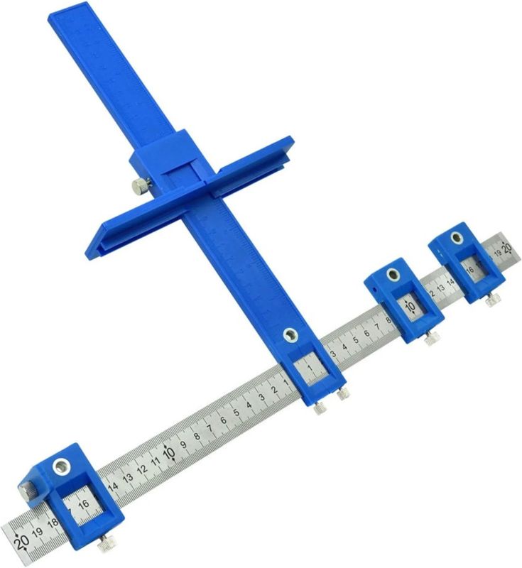 GEKO - Houtbewerkingssjabloon - Precisieboren - Kunststof en Aluminium - Verstelbare Afstand - Inclusief Etui