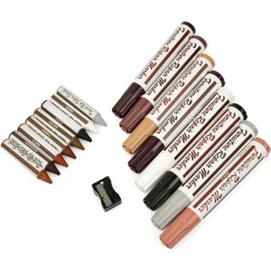 GEKO - Meerdelige Reparatieset - 17-delig - Voor Hout en Houtachtige Materialen - Inclusief Kleurmarkers en Waskrijtjes