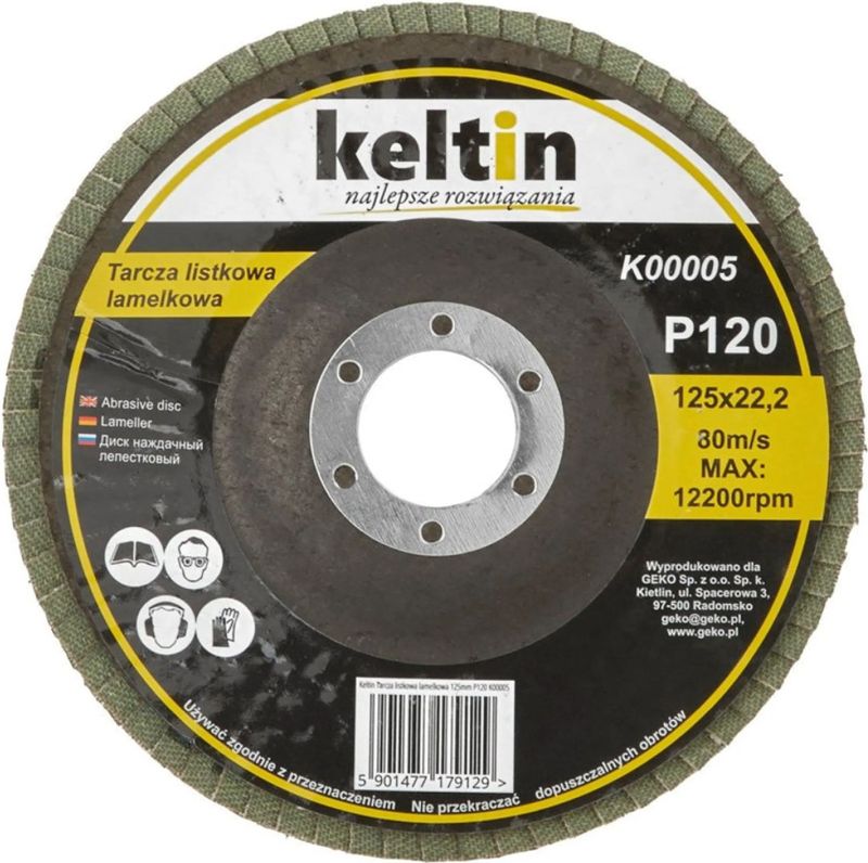 Keltin Flap disc - 125mm - P120 korrel - veelzijdig slijpen en schuren - 10 stuks