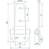 ProPlus Vlinderscharnier - Staal - Verzinkt - 135 x 65 mm