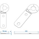 ProPlus Stekkerdooshouder - Metaal - 21.8 x 7.6 cm - Zwart - Geschikt voor 7 en 13 Polige Stekkerdoos