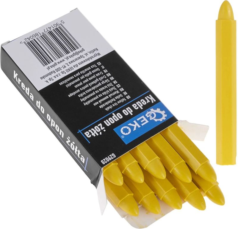 GEKO - Gele Bandenkrijt - Waterdicht - 12x110mm - Set van 10 Stuks