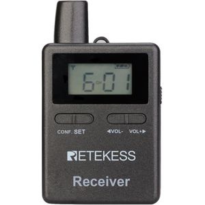 Retekess rondleidingsontvanger - kunststof - 2,4 GHz, 50 kanalen, 12 uur werktijd - 8,6 x 5,0 x 1,9 cm - zwart - rondleidingen