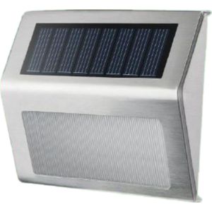 Hofftech LED Wandlamp Solar - RVS - IP44 - 400 Mah - 1.2 Volt - 2 stuks