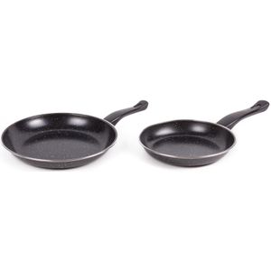 Benson Koekenpan set - Ø 20 en 25 cm - Staal - Anti-kleef - Koele handgreep - 2 stuks