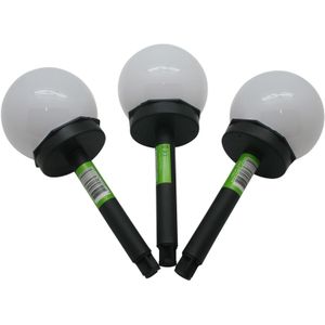Benson LED Solar Tuinlamp - Bolvormig - Met Sensor - Ø 10 cm - Hoogte 23 cm - per stuk