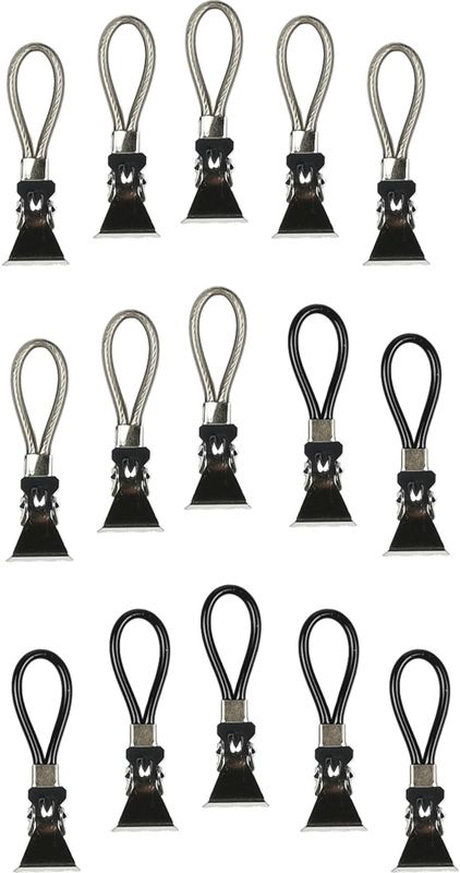 Benson 15-delige handdoekhouderset - grijs/zwart - rubberen coating - duurzaam kunststof en metaal