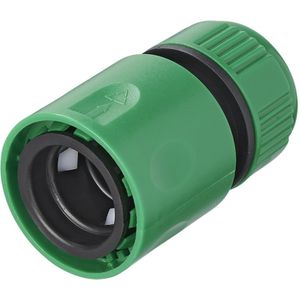 Pro Plus Slangkoppeling met Waterstop - Kunststof - voor 1/2 inch en 5/8 inch Tuinslangen - Groen - Universeel