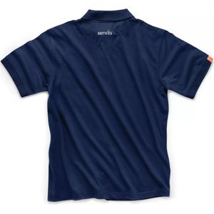 Scruffs Werkpoloshirt - katoen/polyester 220 g/m2 - ademend, lang model tegen opbollen - maat XL - marineblauw - bedrukbaar