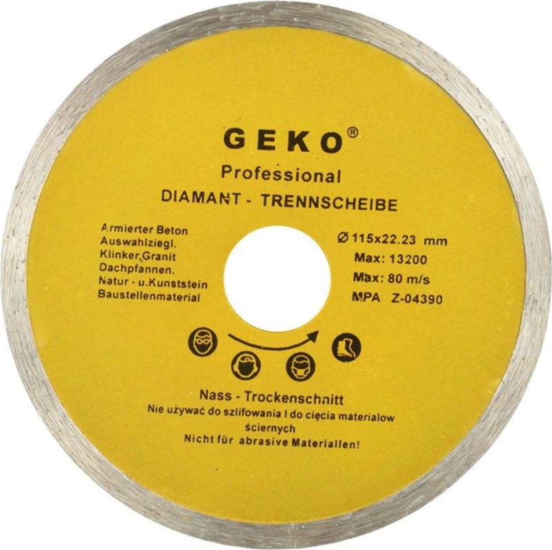 GEKO Diamantschijf - Fijne Snede - 115 mm - Voor Keramiek en Natuursteen
