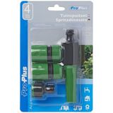 Pro Plus Tuinspuit Inclusief Slangkoppelingen en Spuitpistool - voor 1/2 inch Tuinslangen - Groen - Universeel - 4 delig