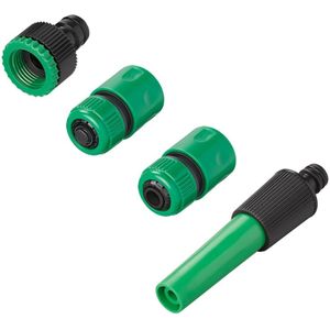 Pro Plus Tuinspuit Inclusief Slangkoppelingen en Spuitpistool - voor 1/2 inch Tuinslangen - Groen - Universeel - 4 delig