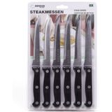 Benson Steakmessen Set - RVS - Zwart - 6 stuks