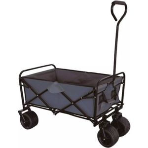 Benson Opvouwbare bolderkar - extra brede wielen - 100 kg laadvermogen - zwart