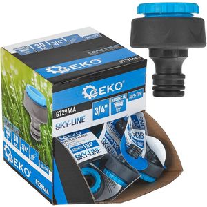GEKO Tapconnector met reducer - Duurzaam - Rubberen grip - Snelkoppeling - Zwart/Blauw - 30 stuks