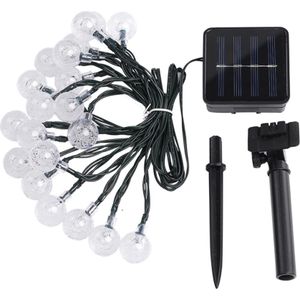 Benson Lichtsnoer - 20 LED bolletjes - Solar - 8 lichtstanden - 5 meter - Wit