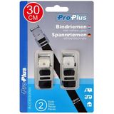ProPlus Bindriemen met metalen gesp - 18 mm x 30 cm - zwart - set van 2
