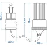 Pro Plus Verloopkabel van DIN Stekker naar Sigarettenaanstekerdoos - 15 cm - blister