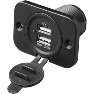 Pro Plus USB Inbouwdoos - Tweevoudig - 2100mA - 12 Volt en 24 Volt - Ø 29 mm - blister