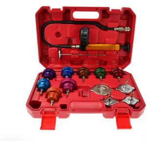 GEKO Druktestkit koelsysteem - veelzijdige adapters - lekdetectie - inclusief opbergkoffer