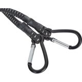 GEKO Elastisch koord met karabijnhaken - 10mm - 120cm - zwart - veelzijdig gebruik