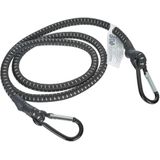 GEKO Elastisch koord met karabijnhaken - 10mm - 120cm - zwart - veelzijdig gebruik