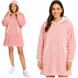 Ruhhy XXL – Oversized Dekentrui – Pastelroze – Fluweelzachte Polyester – Sherpa Binnenkant – Comfortabel en Unisex