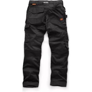 Scruffs werkbroek met holsterzakken - polyester-katoen 250 g/m2 - maat 44 R - zwart - kniezakken, versterkt zitvlak voor bouw