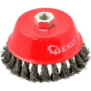 GEKO Stalen gedraaide draadborstel - 125 mm - M14 draad - Voor agressieve reiniging