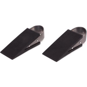 Benson Deurstopper - 13 x 5 x 3 cm - Rubber met RVS - 2 stuks