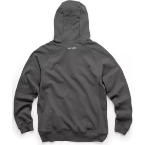 Scruffs Capuchontrui voor werk - katoenmix 80/20 320 g/m2 - maat XL - grijs - ademend met ritszak