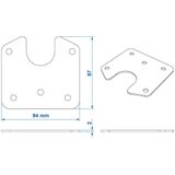 Pro Plus Stekkerdooshouder - Metaal - 9.4 x 8.7 cm - Zwart - Geschikt voor 7 en 13 Polige Stekkerdoos