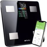 Ruhhy - Slimme Analyse Personenweegschaal - Zwart - 226 kg - LCD-display en Feelfit app
