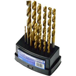 GEKO HSS-metaalborenset - titaniumcoating - 13 stuks - 1,5-6,5 mm