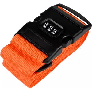 Benson Kofferspanband met cijferslot - 180 cm - oranje - extra beveiliging - eenvoudig instelbaar