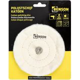 Hofftech Polijstschijf katoen - Ø 125 x 22 mm - wit - 6 mm stift - voor hout en metaal
