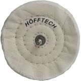 Hofftech Polijstschijf Katoen - Ø 125 x 22 mm - Wit - 6 mm Stift