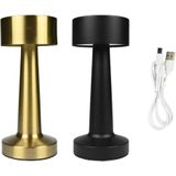 Benson LED Tafellamp Oplaadbaar en Dimbaar - Stijlvol in Goud en Zwart