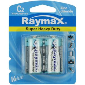 Raymax Batterij Zink LR14 Type - C - 1.5V - 2 Stuks